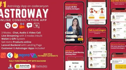 Astroway – Astrology Consultation App with PHP Backend | Audio-Video Calls, Chat with Live Streaming